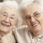 Two senior women friends